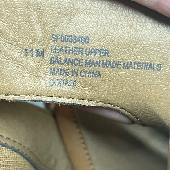 Söfft Leather Perforated Ankle Sandals 11M Tan Stacked Heel side Zip Boho chic - Picture 5 of 11